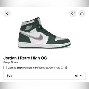 Jordan 1 Retro High OG (Gorge Green)